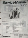 Panasonic RQ-J70F Service Manual Cassette Tape Player Original. Fixed Price $19.99.