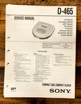 Sony D-465 Cd Player / Discman Service Manual *original*. Fixed Price $19.97.