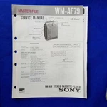 Sony WM-AF79 Service Manual Original Paper Oem Repair Guide Usa. Fixed Price $93.45.