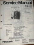 Panasonic RQ-J60 Service Manual Cassette Tape Player Original. Fixed Price $19.99.