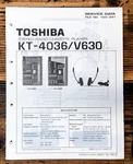 Toshiba KT-4036 KT-V630 Cassette Player Service Manual *original*. Fixed Price $14.97.