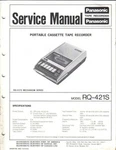 Panasonic Service Manual For RQ-421S. Fixed Price $22.99.