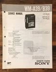Sony WM-A39 WM-B39 Cassette Service Manual *original*. Fixed Price $29.97.