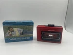 Vintage Realistic Stereo Mate Cassette Player 14-1067 Red Original Box. Fixed Price $64.50.