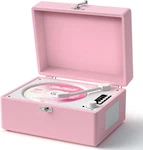 Cd Player Portable Bluetooth, Pink Retro Leather For Home Music. Fixed Price $64.97.