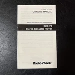 Radio Shack Manual SCP-73 Stereo Cassette Player Instructions M1. Fixed Price $11.99.