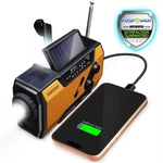 Emergency Solar Hand Crank Weather Radio 2000MAH Power Bank Charger Flash Light. Fixed Price $39.99.