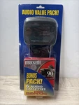 Alaron Player With Bonus Six Maxell UR90 Audio Cassettes Read. Fixed Price $20.00.