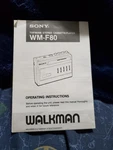 Sony Walkman WM-F80 Fm/am Cassette Player Original Operating Instruct.booklet. Fixed Price $18.00.