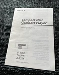 Operating Instructions Manual Only Sony Compact Disc Player D-835K D-837K D-838K. Fixed Price $5.23.