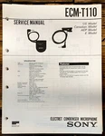 Sony ECM-T110 Microphone Service Manual *original*. Fixed Price $9.97.