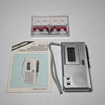 Vintage Realistic MICRO-18 Voice Actuated Cassette Recorder + 2 Tapes. Fixed Price $18.99.