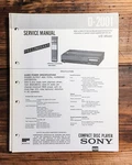 Sony D-2001 Cd Player Prelim. Service Manual *original* #2. Fixed Price $24.97.