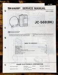 Sharp JC-568 Cassette Service Manual *original*. Fixed Price $14.97.