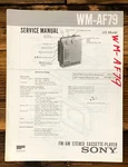 Sony WM-AF79 Service Manual *original*. Fixed Price $19.97.