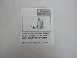 Vintage Sanyo M-G36D Mini Am/fm Stereo Radio Cassette Player Operating Manual. Fixed Price $8.63.