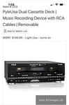 Pyle PT649D Dual Cassette Deck Recorder, Removable Rack, CRO2, Tape Counter, Rca. Fixed Price $59.99.