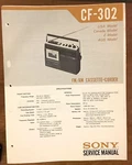 Sony CF-302 Radio Cassette Service Manual *original*. Fixed Price $13.97.
