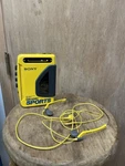 Sony Walkman WM-AF54 Sports Yellow Cassette Player + MDR-W15 Headphones Read. Fixed Price $80.00.