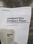 Sony Discman Compact Cd Player Manual Operating Instructions #D-240 D-242CK. Fixed Price $12.99.