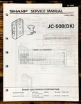 Sharp JC-508 Cassette Service Manual *original*. Fixed Price $14.97.