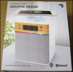 Sharper Image Executive Speaker Bluetooth Wireless Charging Pad Music White Qi. Fixed Price $49.99.