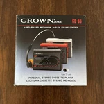 Vintage Black Crown CS-55 Portable Stereo Cassette Player New Box. Fixed Price $40.00.