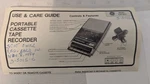 General Electric 3-5015B, Cassette Tape Player Recorder Manual Only Vtg +. Fixed Price $9.49.