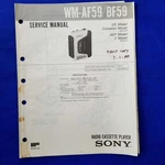 Sony WM-AF59 WM-BF59 Service Manual Original Paper Oem Repair Guide Usa. Fixed Price $34.20.