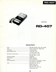 Vintage Sharp Service Manual Portable Cassette Tape Recorder Model RD-407. Fixed Price $17.00.