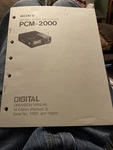 Sony Digital Audio Recorder Pcm 2000 In Japanese And English Operation Manual. Fixed Price $40.00.
