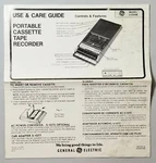 Use & Care Guide General Electric 3-5009B Portable Cassette Recorder Vintage. Fixed Price $14.99.
