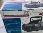 Koss PC38G Portable Boombox Am/fm Radio Cassette Lcd Ac/dc Black Silver. Fixed Price $49.99.