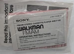 Vtg Sony Walkman Cassette Player WM-F10II Sealed Operating Instructions Only. Fixed Price $24.99.