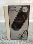 Vtg Crown Japan White Stereo Cassette Player Walkman Model SZ-11 Tested Works. Fixed Price $50.00.