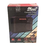 Aiwa Street Cassette Player With Earbuds Old School Retro Styled Walkman Opened. Fixed Price $28.95.