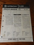Hitachi D-230 Cassette Service Manual. Fixed Price $15.00.