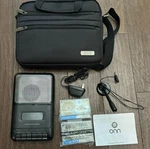 Onn Cassette Recorder Player ONA13AV504 With Tapes, Microphone, & Carrying Bag.. Fixed Price $20.00.
