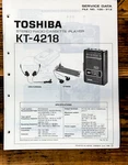 Toshiba Model KT-4218 Cassette Service Manual *original*. Fixed Price $14.97.