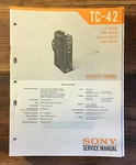 Sony TC-42 Tape Player Service Manual *original*. Fixed Price $14.97.