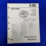 Sony D-465 Service Manual Original Paper Oem Repair Guide Usa. Fixed Price $24.95.