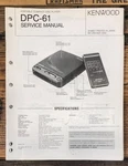 Kenwood DPC-61 Portable Cd Player Service Manual *original*. Fixed Price $14.97.