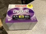Nos Maxell Dvd+r 4.7GB 8X 120MIN 10-PACK W/jewel Cases Sealed. Fixed Price $9.99.