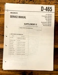 Sony D-465 Cd Player / Discman Supp. 2 Service Manual *original*. Fixed Price $9.97.