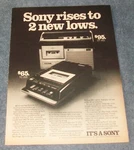 1977 Sony CF-302 Am/fm Recorder & TC-205 Cassette-corder Vintage Ad. Fixed Price $12.99.
