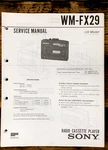 Sony WM-FX29 Radio Cassette Service Manual *original*. Fixed Price $14.97.