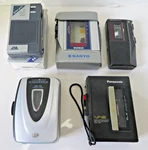 Panasonic, Ge, Duraband, Sanyo, Gran Prix, Cassette Players & Recorder Lot Of 5. Fixed Price $25.00.