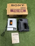Sony Cassette TC-55 Tape Recorder Leather Case W/box Untested. Fixed Price $54.99.