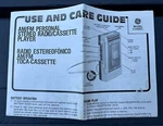 3-5430C Portable Vintage Am/fm Cassette Player Manual Care And Use Guide 80. Fixed Price $6.65.