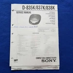 Sony D-835K D-837K D-838K Service Manual Original Paper Oem Repair Guide Usa. Fixed Price $31.27.